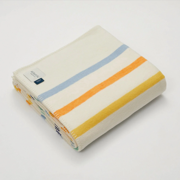 Recycled Cotton Blanket: Bright Stripe