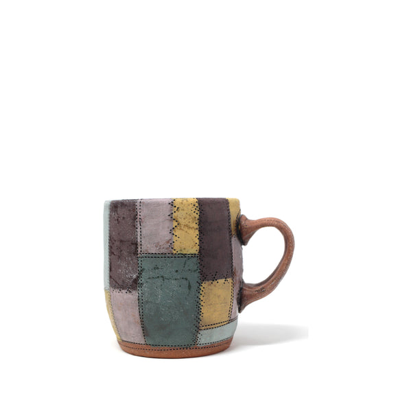 Blue / Purple / Yellow Patchwork Mug