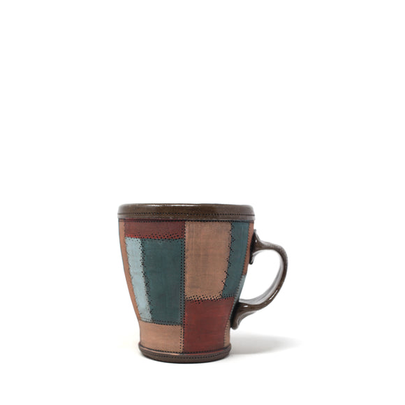 Orange / Green / Blue Patchwork Mug