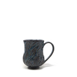 Blue Abstract Carved Mug