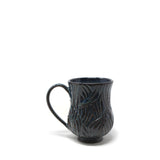 Blue Abstract Carved Mug