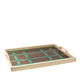 Serving Tray: Brown Grid