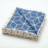 Recycled Cotton Blanket: Blue Geometric