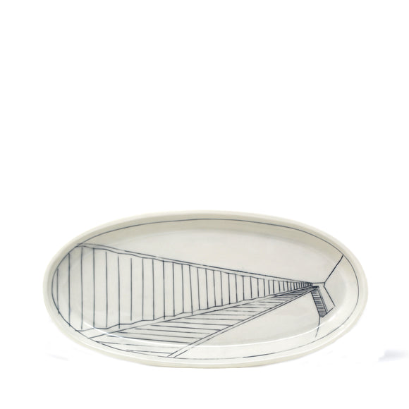 Large Oval Dish: Stairs
