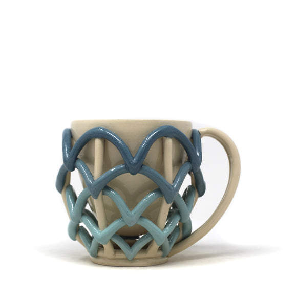 Scalloped Arch Suspended Mug: Turquoise to Navy
