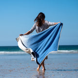 Recycled Cotton Blanket: Blue Sea Spray